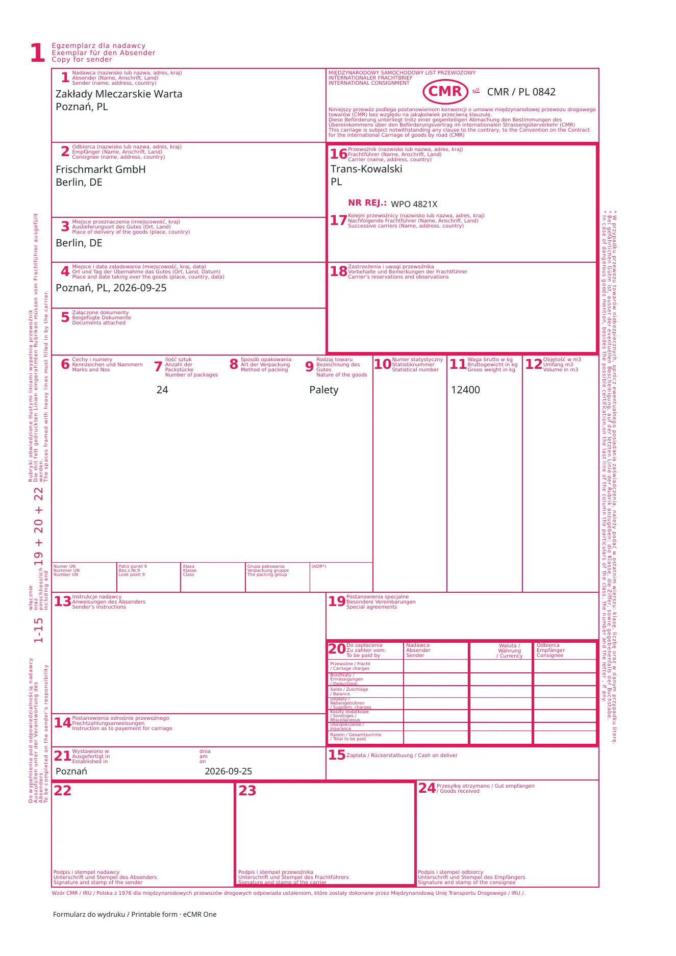 PDF in the CMR layout: CMR / PL 0842